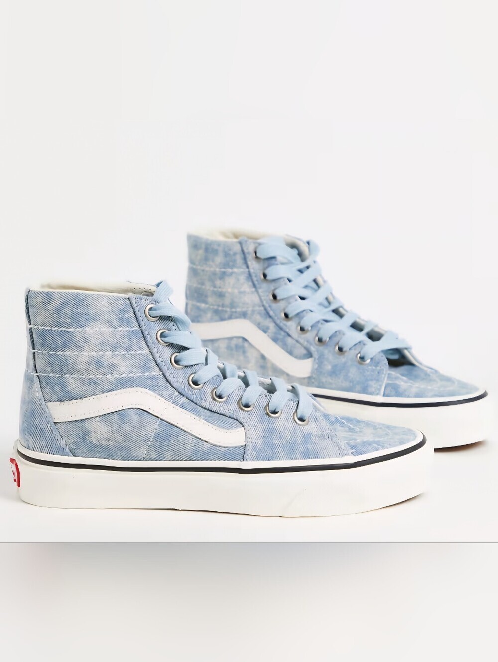 Vans SK8-Hi Tapered Denim Destroy sneakers in Marshmellow sky blue Womens 11